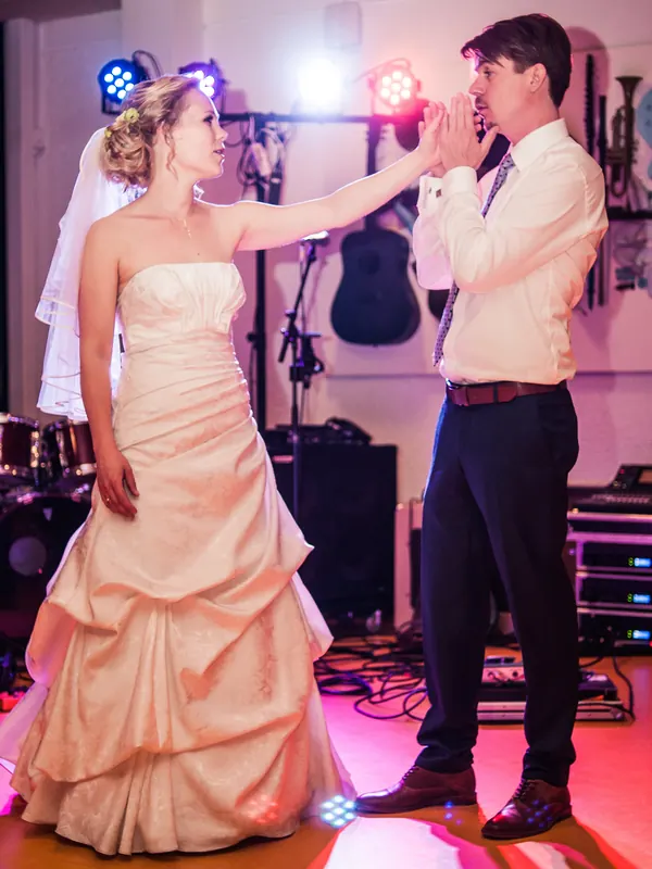 Bride and groom dancing at their wedding party